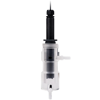 Amperometric sensor designed to continuously monitor Chlorine or Ph without the use of reagents.