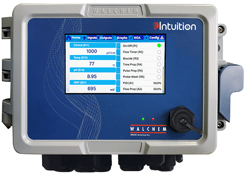 Walchem Intuition Controller for recording chlorine and Ph levels in water.